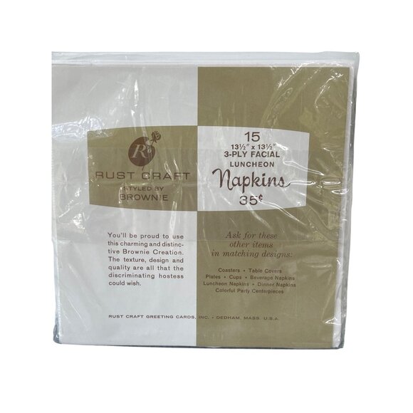 Vintage 15 Rust Craft Browne Luncheon Napkins Coffee Time 13.5" x 13.5" NEW NOS - Picture 2 of 4